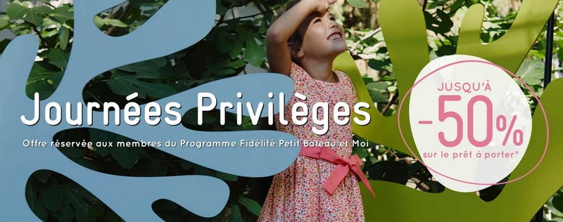 Journées Privilèges Petit Bateau : jusqu’à 50% de réduction
