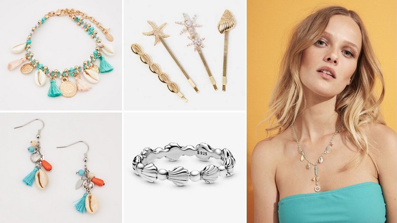 bijoux de l'été et coquillages