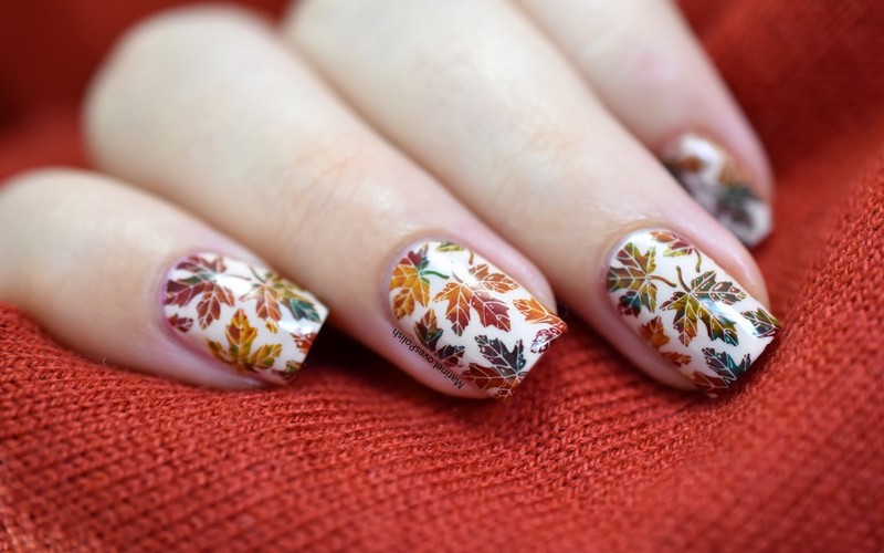 stamping autumn leaves