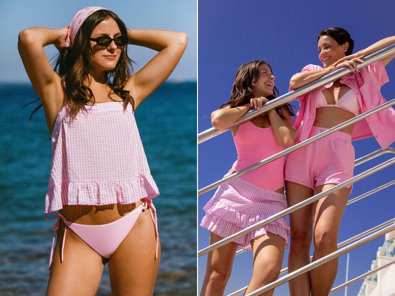 maillots vichy rose Etam