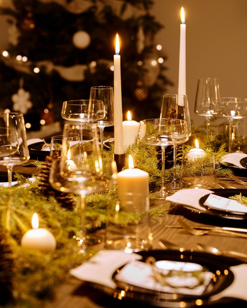 table de Noël lumineuse