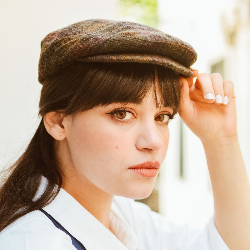 Casquette plate marron