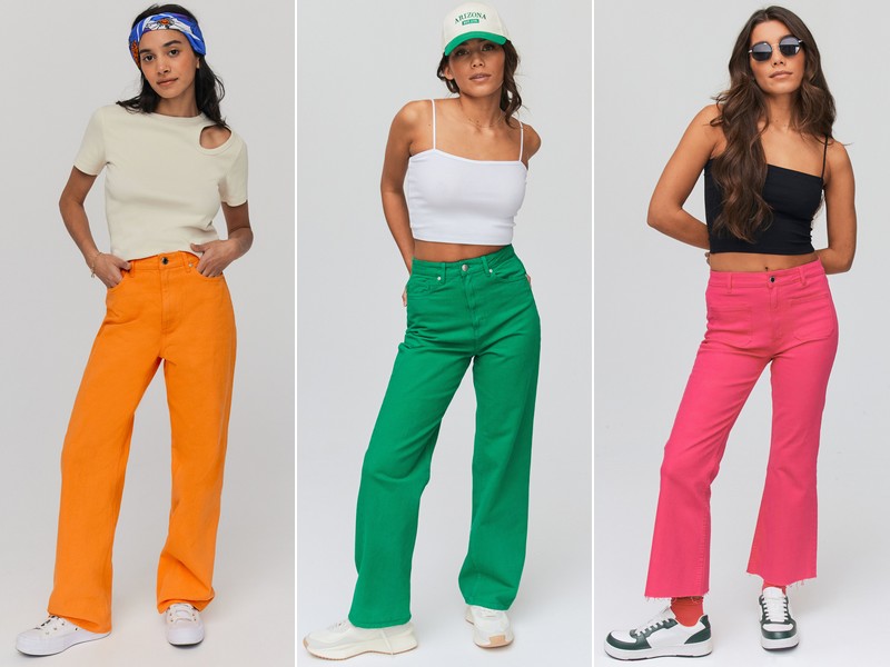 jeans colorés femme BZB