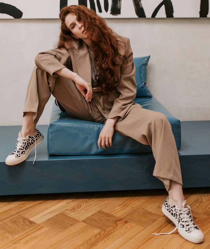 baskets léopard tailleur