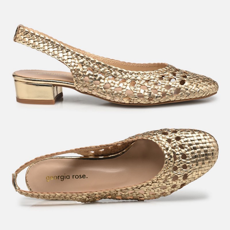 ballerines sling-back dorées Georgia Rose