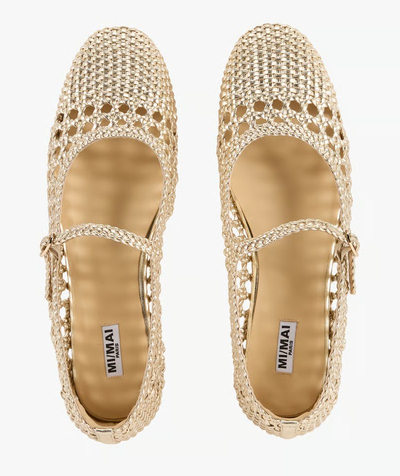 ballerines tressées dorées Mi/Mai