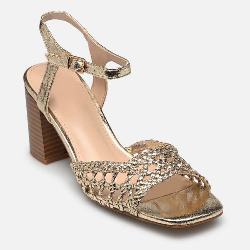 sandales à talons dorées Made by Sarenza