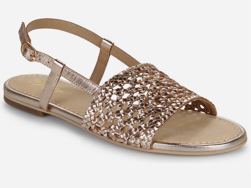 sandales tressées dorées Betty London