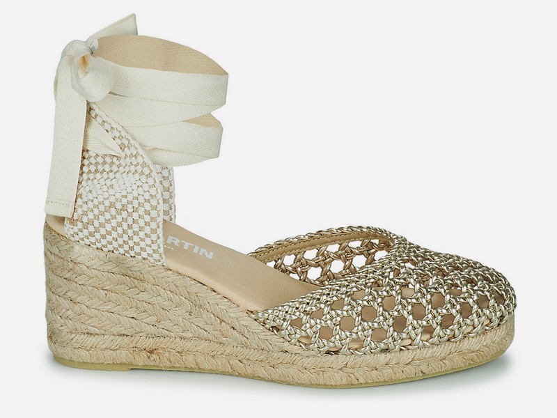 espadrilles compensées cannage doré JB Martin
