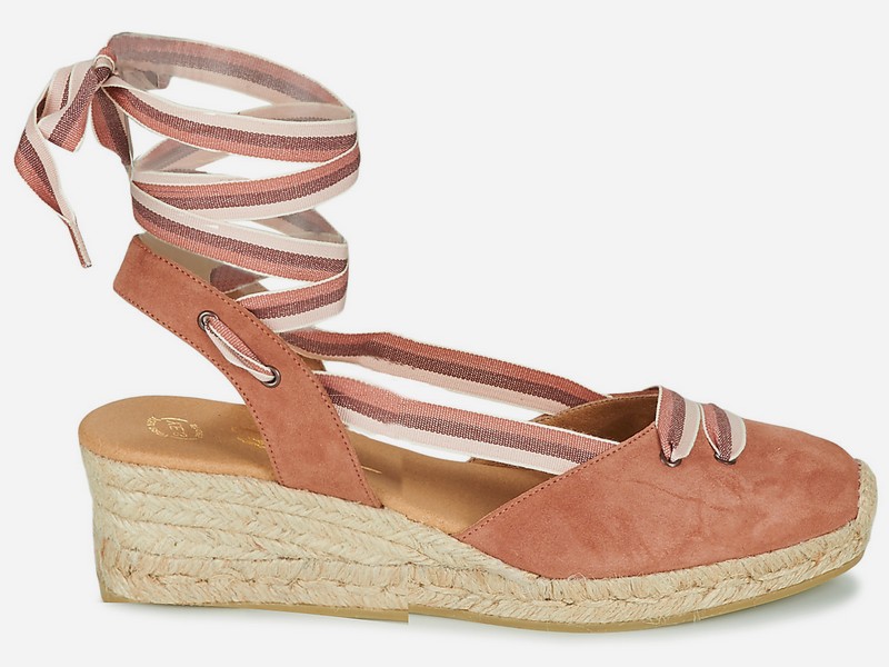 espadrilles compensées roses Betty London