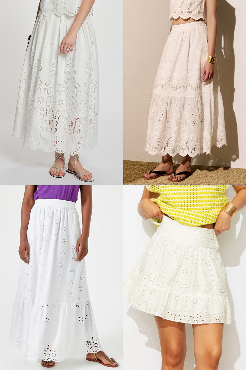 jupes en broderie anglaise