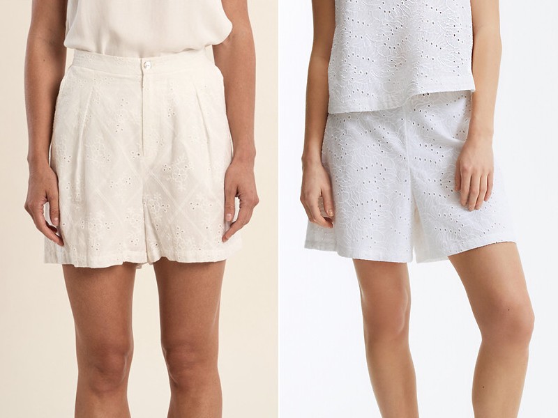 shorts en broderie anglaise