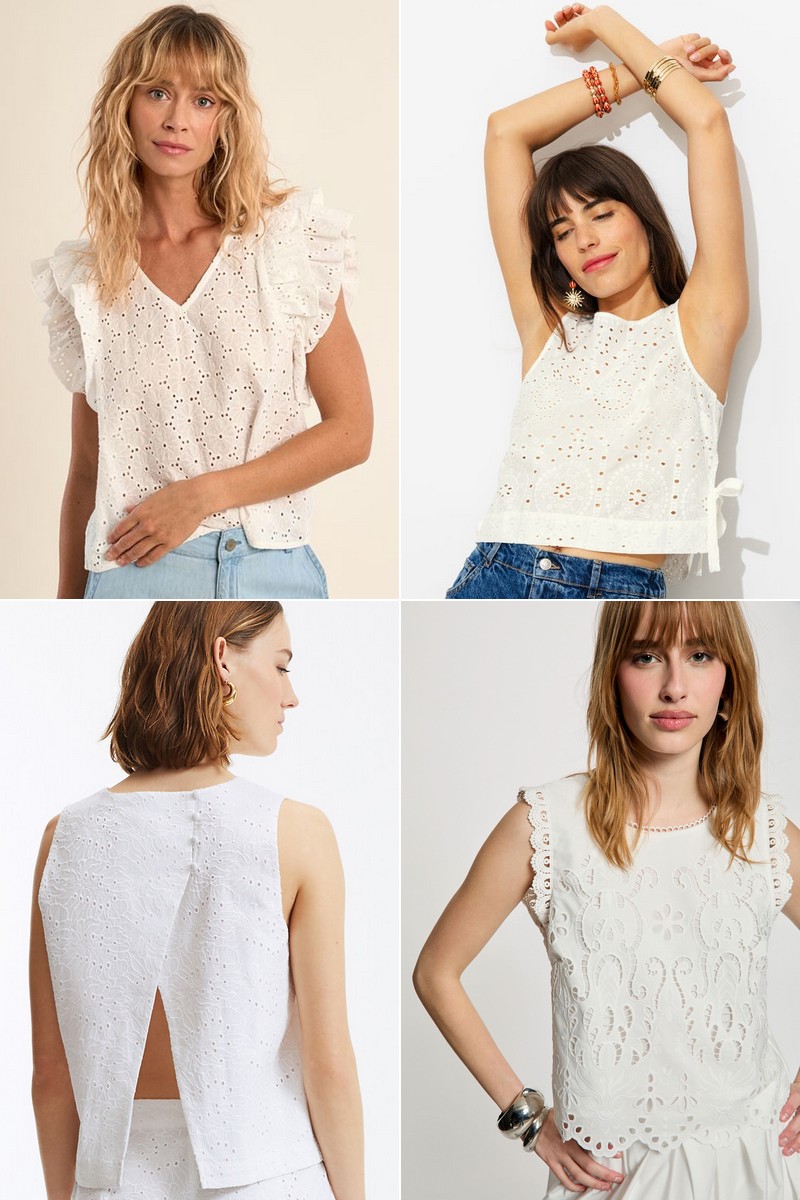 tops en broderie anglaise