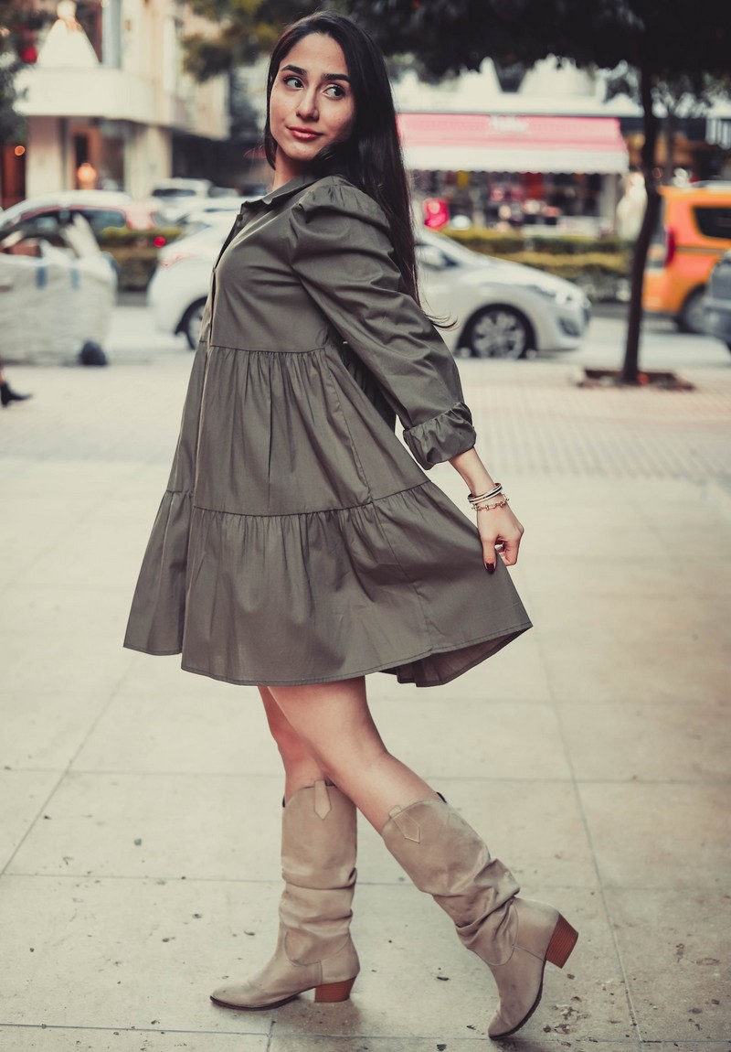 robe trapèze à volants