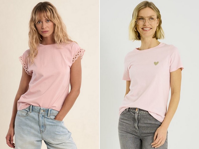 T-shirt rose poudré