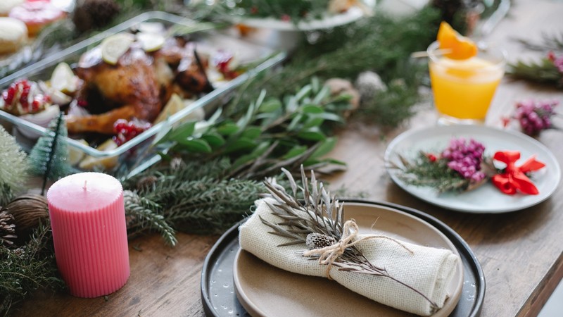 table de Noël végétale