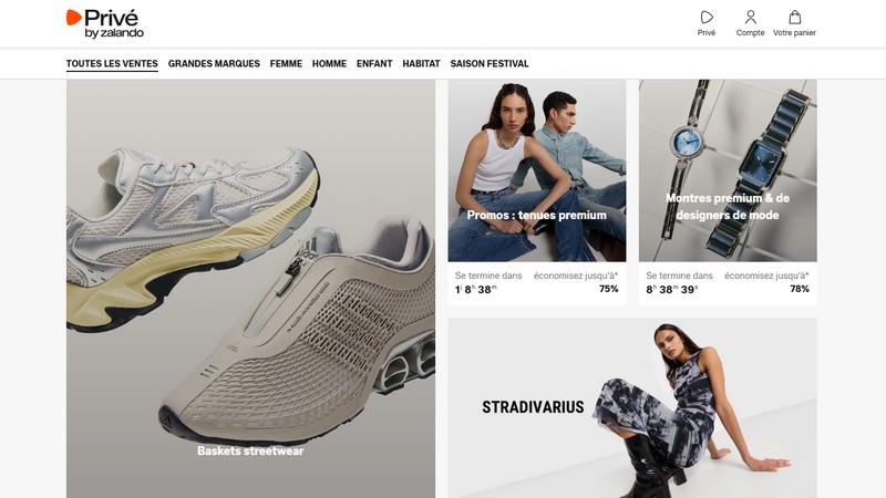 le site Privé by Zalando