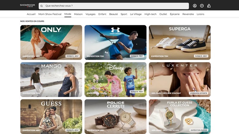 le site Showroomprive