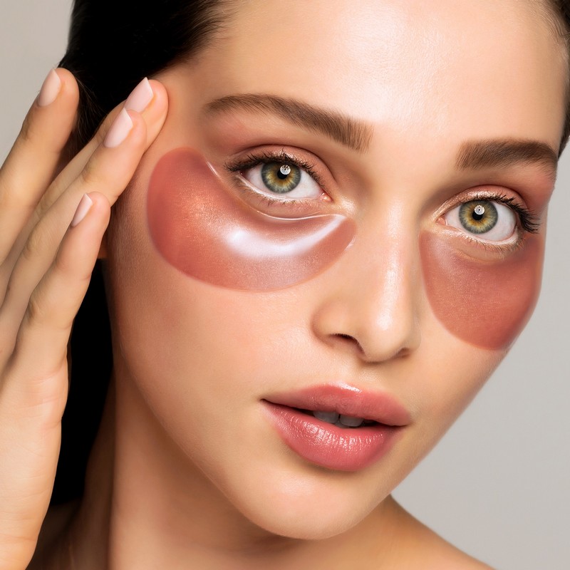 masque yeux éclat or rose