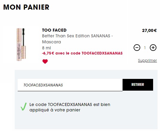 mascara Too Faced x Sananas